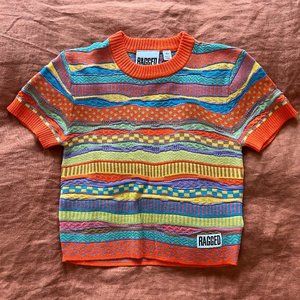 NWT Ragged Priest orange short sleeve knit top XS